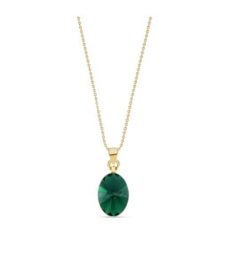 SPARK NASZYJNIK OVAL GOLD EMERALD