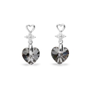 KOLCZYKI PETITE HEART SILVER NIGHT 